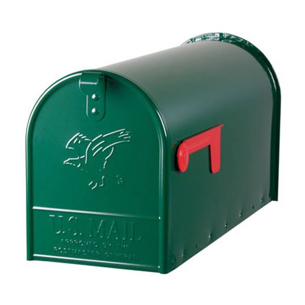Gibraltar Elite Large Galvanized Steel Mailbox, Green E1600GAM