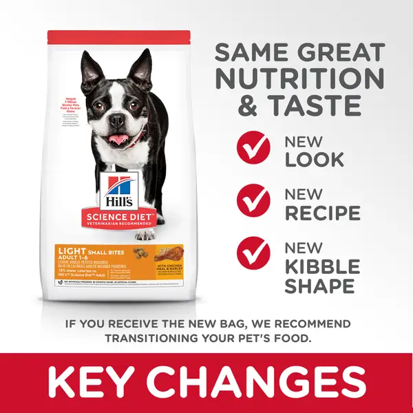 hill's science diet adult light small bites with chicken meal & barley dry dog food