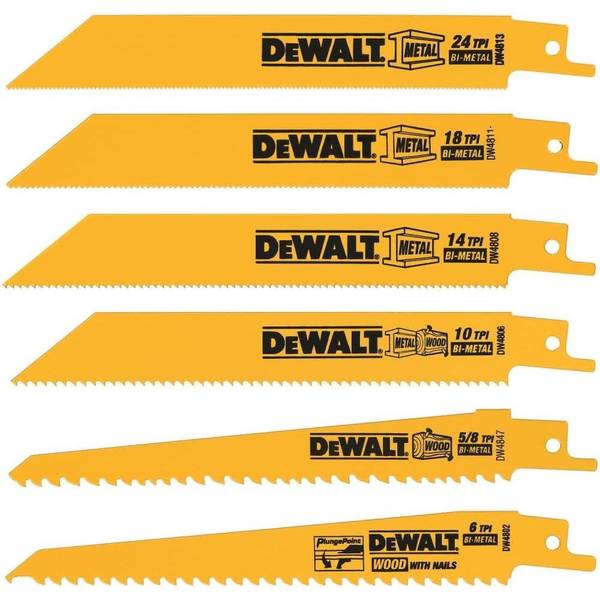 Photo of 6-Pack Wood/Metal Cutting Reciprocating Saw Blade