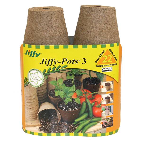 Jiffy 3 Inch Round Peat Pots 50 Count 