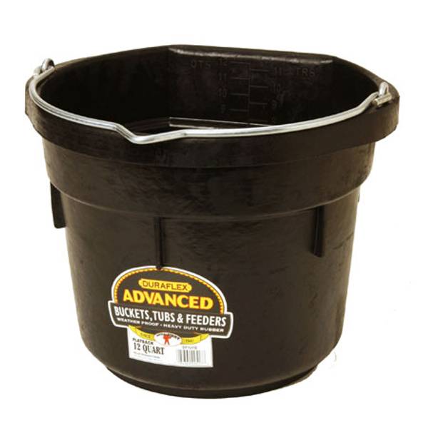 Little Giant DuraFlex Advanced Rubber Flat Back Bucket, 12 Qt DF12FB