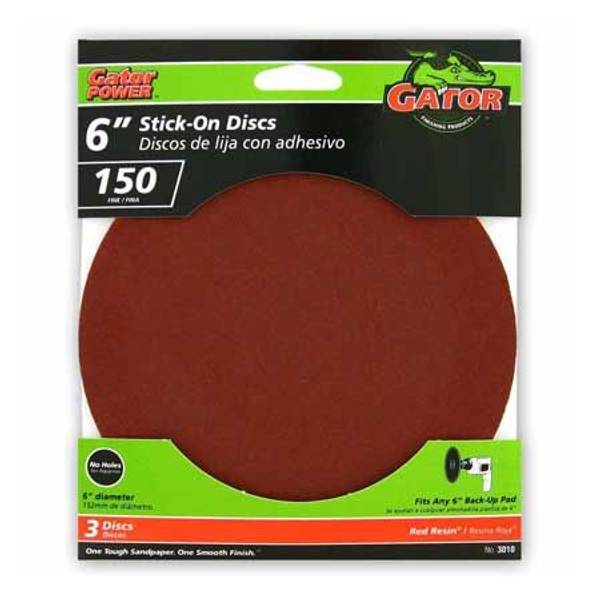 Gator 6" Stick On Sandpaper Disc 3 Pack 3010 Blain's Farm & Fleet