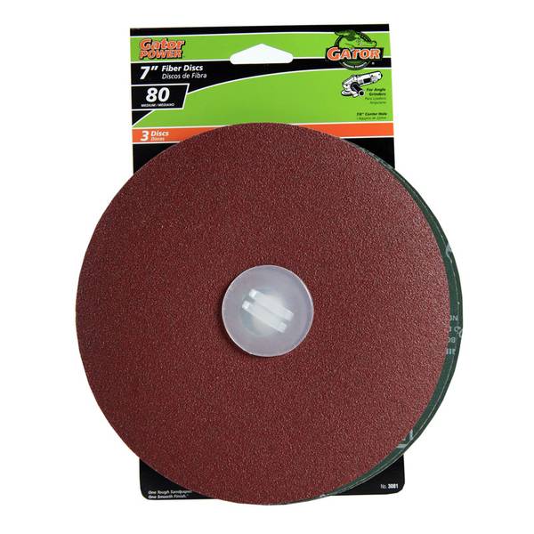 Gator 7" Fiber Backing Sandpaper Disc 3 Pack, 80 3081 Blain's Farm