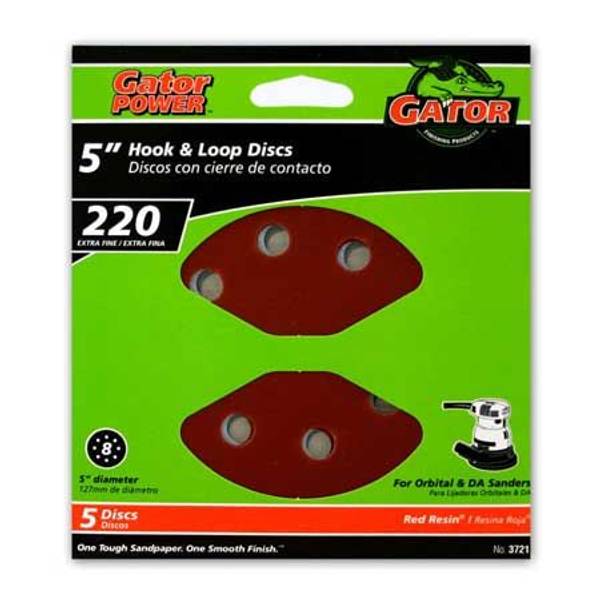 Photo of 5" Red Resin 8 Hole Hook and Loop Disc 5 Pack