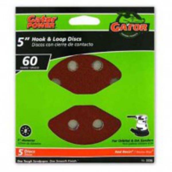 Photo of 5" Red Resin 8 Hole Hook and Loop Disc 5 Pack