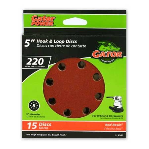Photo of 5" Red Resin 8 Hole Hook and Loop Disc 15 Pack