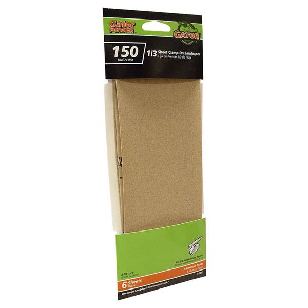 Photo of 1/3 Sheet Clamp-On Sandpaper 6 Pack