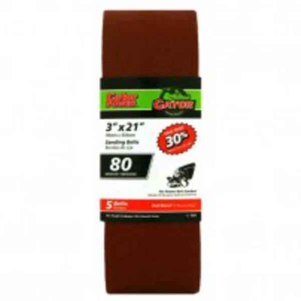 Photo of 3" x 21" Red Resin Sanding Belt 5 Pack