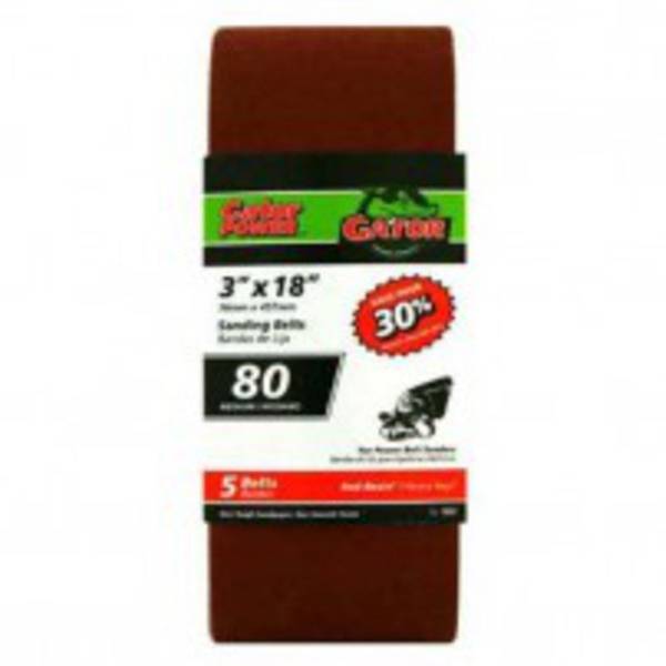 Photo of 3" x 18" Red Resin Sanding Belt 5 Pack