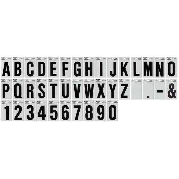 839386 2 in. Black & Silver Reflective Mylar Square Cut Self Adhesive Number - 4