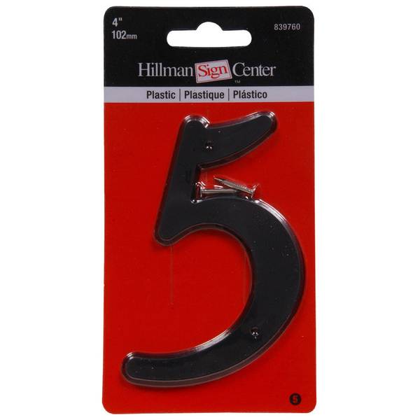 Hillman 4" Plastic Black Numbers