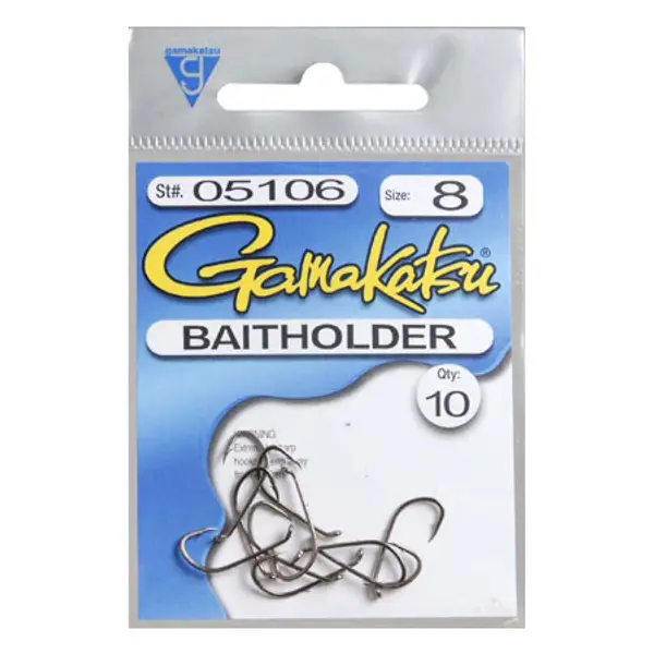 Gamakatsu G05109 Baitholder Hook 8 Pack, Bronze, 2, Hooks 