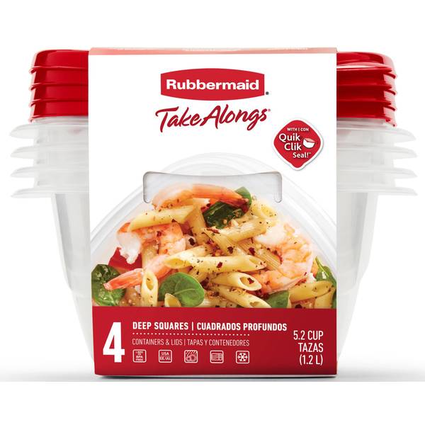 Rubbermaid Take Alongs Containers & Lids with Built in Dividers 4.7 Cup - 4  ct pkg