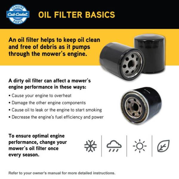 Cub Cadet Oil Filter for Kawasaki Engines - KM-49065-0724