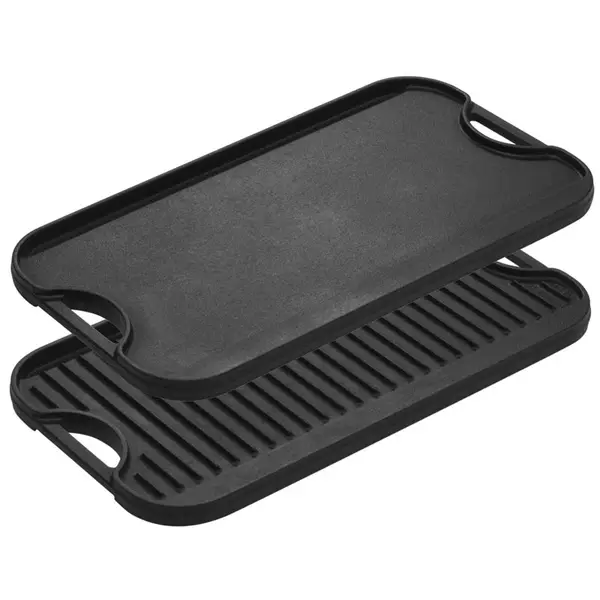 Lodge Heavy Duty Cast Iron Reversible Grill & Griddle 16.5 x 9.5 USA