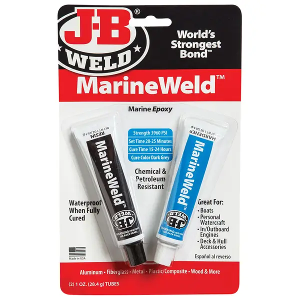 J-B Weld 8272 MarineWeld Epoxy Adhesive - 2 Pack, 1 oz tube