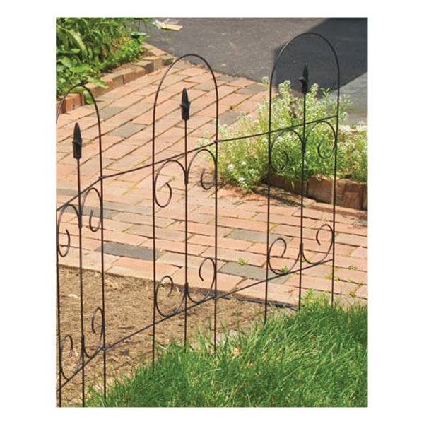 31" x 2" Black Finial Border Fence