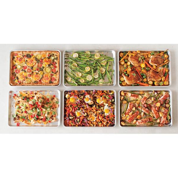 Commercial Grade Half Size Aluminum Baking Sheet Pan with 2 Snap-Tight  Plastic Lid Covers, 13 x 18, Set of 2, NSF Approved