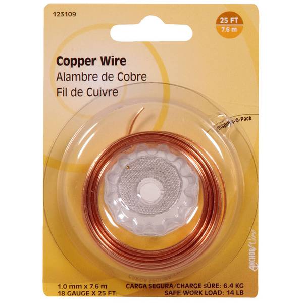 Hillman Fasteners 123109 Copper Wire, 18 Gauge, 25