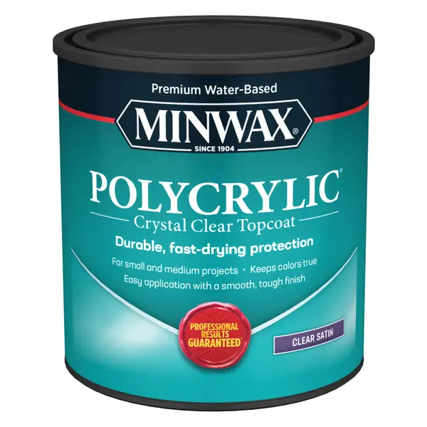 Minwax 1 Quart Clear Satin Polycrylic Protective Finish - 63333444