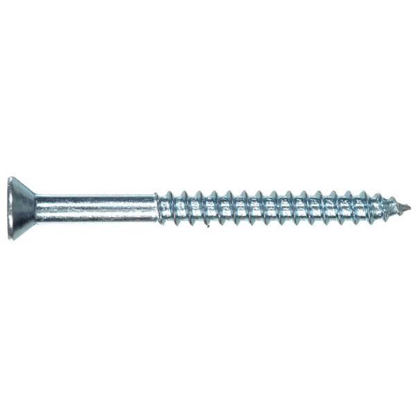 24 (3/8) x 3 Flat Head Phillips Drive Wood Screws, #4 Drive, Zinc Plated