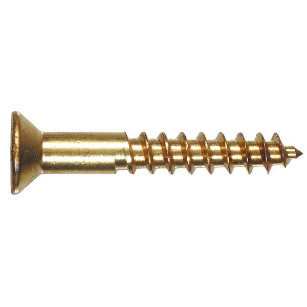 Photo of #6 Brass Phillips Flat Head Wood Screw 10 Pack