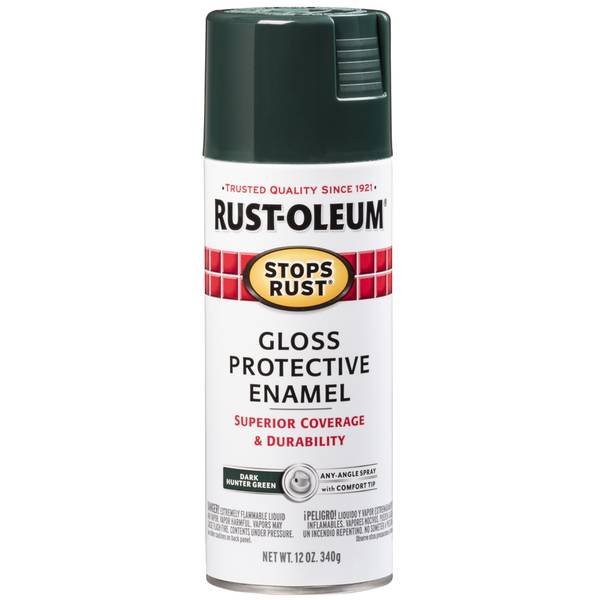 Rust-Oleum 12 oz Stops Rust Protective Enamel Gloss Dark Hunter Green Spray Paint