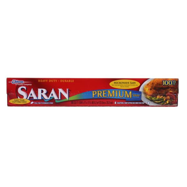 Saran Premium Plastic Wrap, Clear, 100