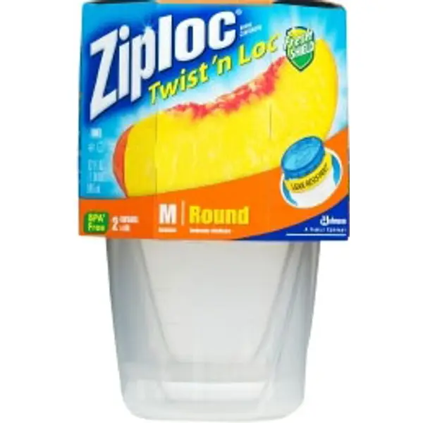 Ziploc Twist 'n Loc, Storage Containers for Food, Travel and Organization,  Dishwasher Safe, Extra Small Round, 4 Count