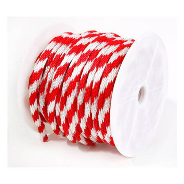 Baron Manufacturing Solid Braided Poly Rope 5/8", By The Foot, Red