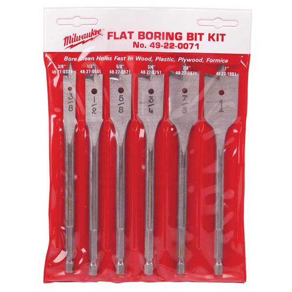 Photo of 6-Piece 6" Universal Flat Boring Bit Set