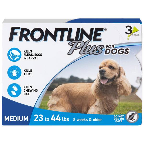 Frontline Plus Flea and Tick Control Medicine for Dogs, 23 to 44 lb
