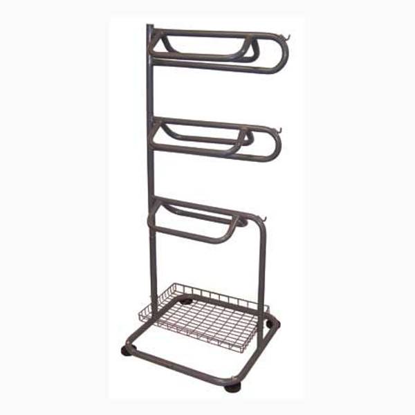 Tough-1 Western Wall Mount Saddle Rack In Hammered Finish