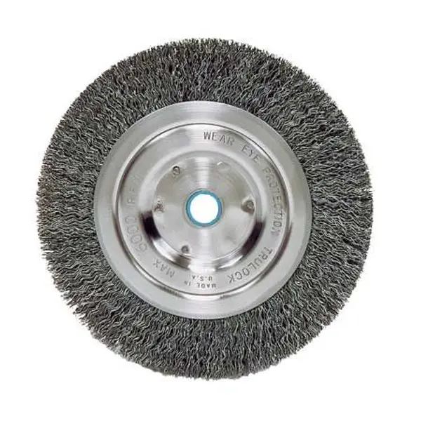 2PC 8'' Crimped Wire Wheel Brush 1'' Thick Deburring Bench Grinder 