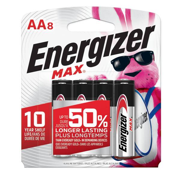 Energizer MAX AA Batteries (8 Pack), Double A Alkaline Batteries