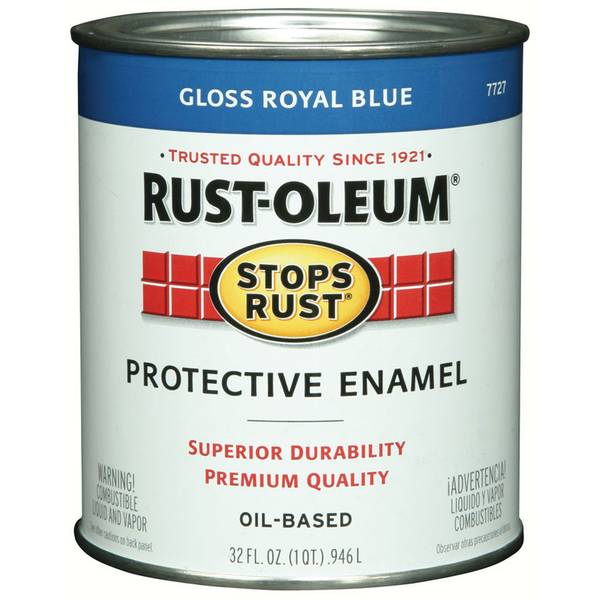 RustOleum 1 Quart Protective Gloss Enamel Oil Based Paint, Royal Blue