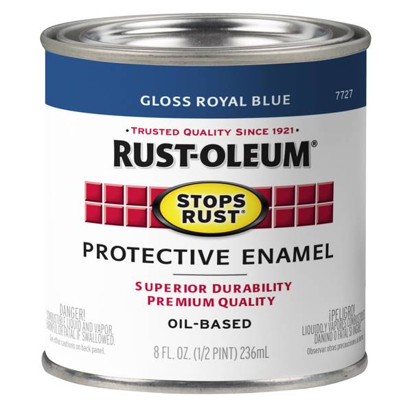 Rust-Oleum Stops Rust Indoor and Outdoor Gloss Royal Blue Oil-Based Protective Paint 0.5 pt