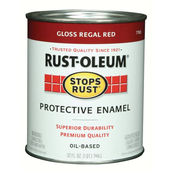 Photo of 1 Qt Stops Rust Gloss Regal Red Protective Enamel Paint