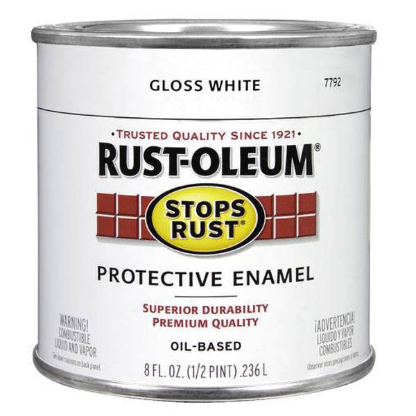 RustOleum 1/2 Pint Protective Gloss Enamel Oil Based Paint, White