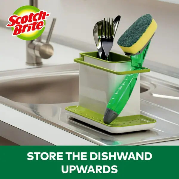 Dish Wand Holder keeps Dishwand Vertical Upright to Drain Dry in Kitchen  Sink