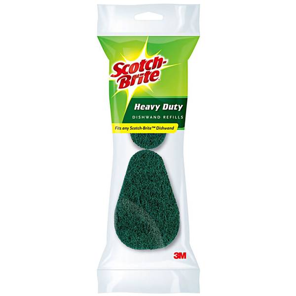 Refill Sponge Heads for Heavy-Duty Dishwand 2/Pack, Green