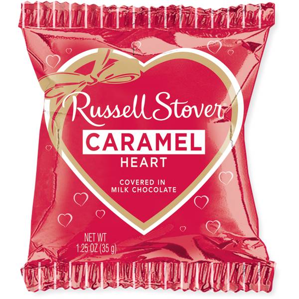 Russell Stover 1 oz Milk Chocolate Caramel Heart 211493 Blain's