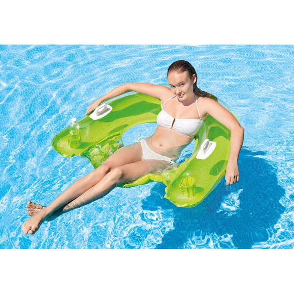 Intex Sit 'N Float Inflatable Lounge Blue for sale online 