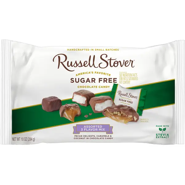 RUSSELL STOVER Sugar Free Dark Chocolate Mint Patties, 10 oz. bag (≈ 20  pieces)