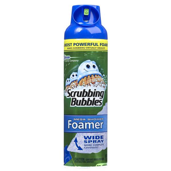 Scrubbing Bubbles Mega Shower Foamer with Ultra Cling Aerosol, Glade Rainshower, 2 ct, 20 oz