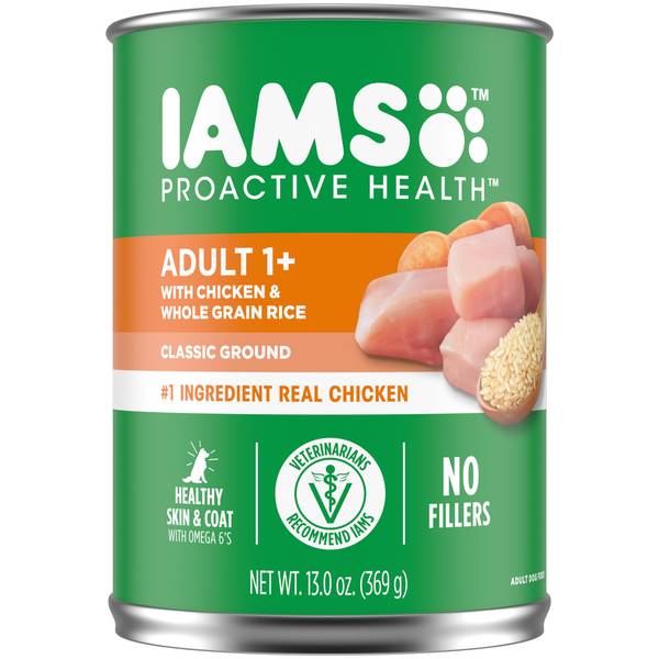 Iams proactive health senior with slow hot sale cooked chicken & rice canned dog food