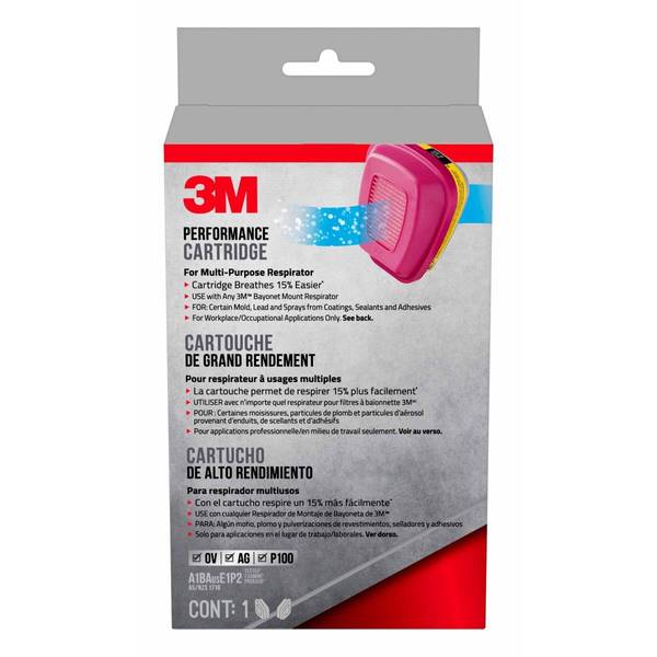 3M 60923HB1-C Replacement Cartridges for Professional Multi-Purpose Respirator Null 2-Pack Packaging May Vary 