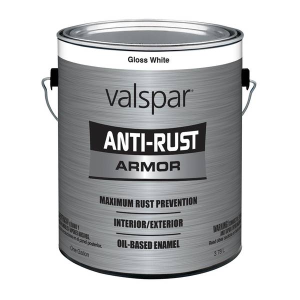 Valspar 1 Gallon AntiRust Gloss Paint, White 4421800 Valspar 1 Gallon AntiRust Gloss Paint, White 4421800