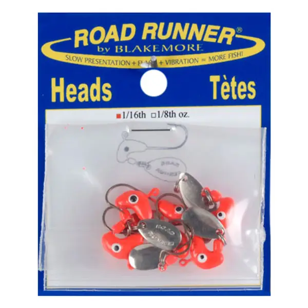 Blakemore Original Road Runner Head Barbed 1/16oz 4ct Red for sale online