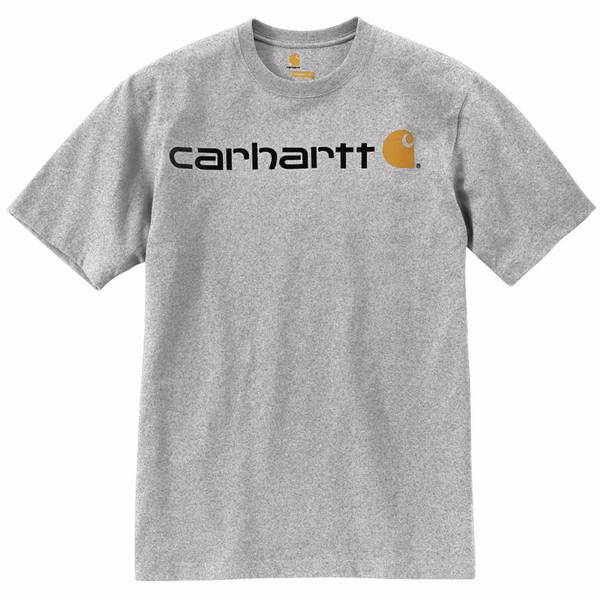 Carhartt Men's Short-Sleeve Logo T-Shirt, Heather Gray, S - K195HGY-S ...